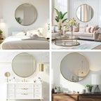 Round Bathroom Mirror, Circle Mirror, Gold, 30" L x 30" W, 1 Pack