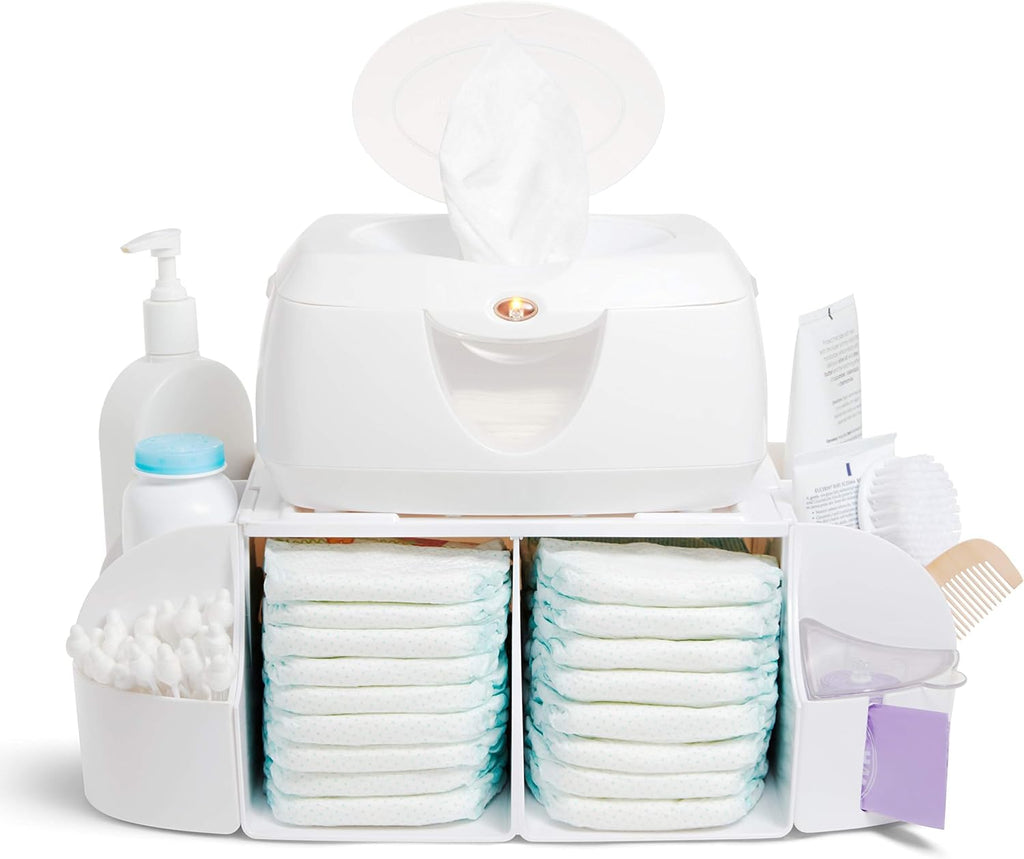 Munchkin® Diaper Caddy Organizer for Changing Table, Green/White
