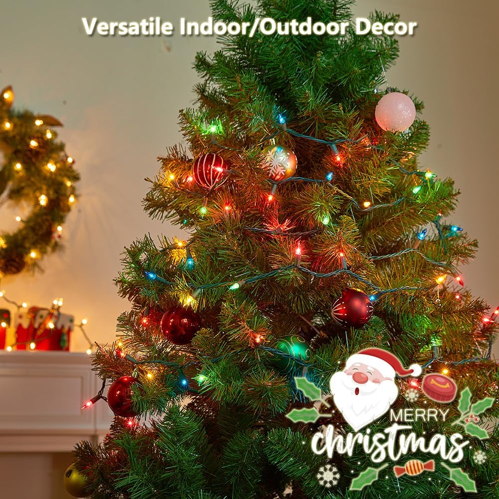 Battery Operated Christmas Lights, 4 Pack 18 FT 50 LED Each Clear Mini String Lights, 8 Modes with Timer Waterproof Tree Lights for Xmas Indoor Outdoor Holiday Home Decor, Multicolor
