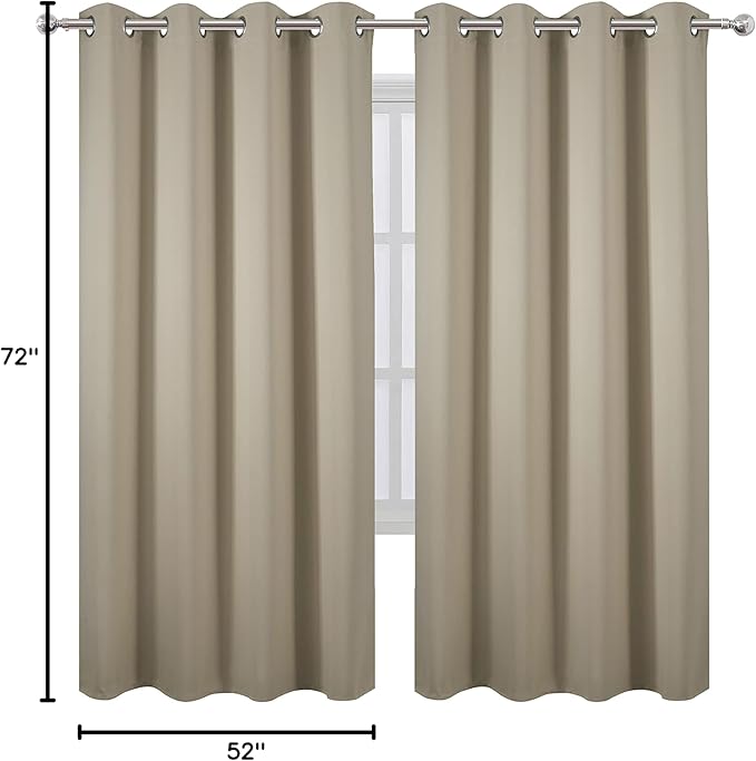 LEMOMO Beige Thermal Blackout Curtains/52 x 72 Inch/Set of 2 Panels Room - Image 10