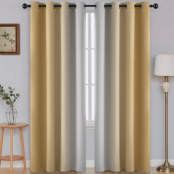 SimpleHome Ombre Room Darkening Curtains 96 inches Length by SimpleHome