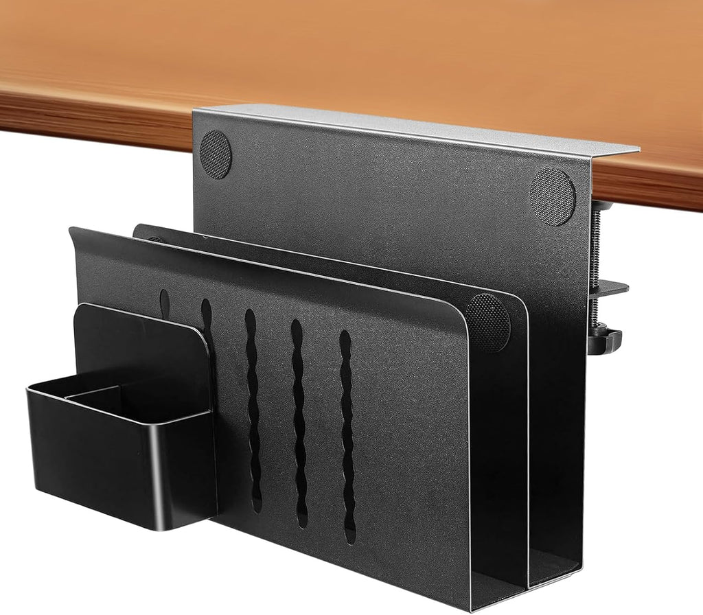 2 Tie Desk Side Storage Organizer,osseph Under Desk laptop holder