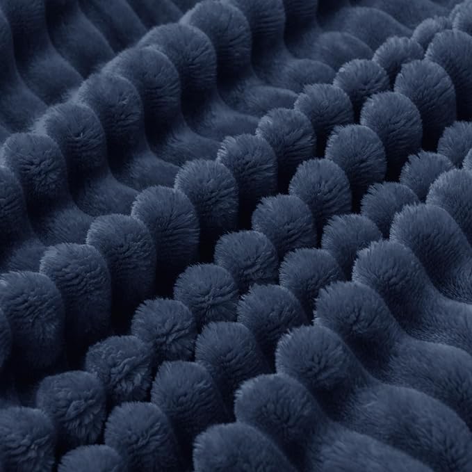 BEDELITE Fleece Throw Blanket for Couch – 3D Ribbed Jacquard Soft and Warm - Image 6