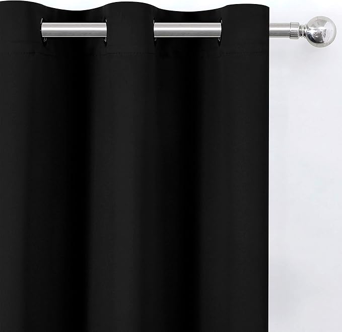 LEMOMO Black Blackout Curtains 34 x 84 Inch Length/Set of 2 Curtain - Image 7
