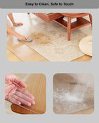 【16 Anti-Slip Stickers Included】 2'×4' Clear Plastic Floor Runner, Waterproof Clear Carpet Runner, Wipeable Vinyl Runners, Non Slip Floor Runners for Kitchen, Outdoor, Easy Clean Rug Protector Mat