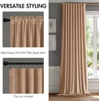 MIULEE Blush Beige Velvet Curtains 96 inches - Image 2