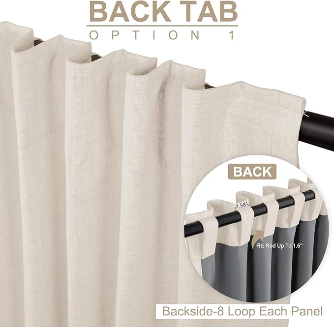 100% Blackout Shield Linen Blackout Curtains - Image 3