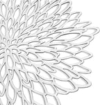 Juvale 10 Pack Silver Metallic Vinyl Placemats - 14.4" x 14.4" Round Table Mats and Chargers with Leaf Design for Elegant Table Decor and Protection - Stylish Charger Plates for Weddings and Parties