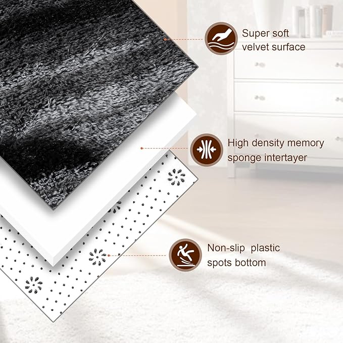 TWINNIS Super Soft Shaggy Rugs Fluffy Carpets, 5x8 Feet, Indoor Modern Plush - Image 2
