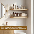 Dreamland 18" Floating Shelves, Rustic Wooden Wall Shelves for Bathroom|Bedroom|Kitchen, Deep Wall Mounted Book Shelf, Wood Storage Display Shelf for Home Decor, Set of 2, Oak