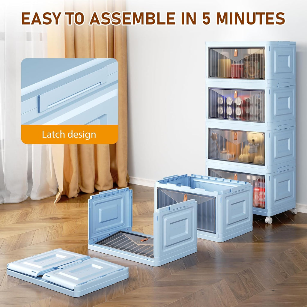 Wise Oannes Closet Organizers and storage with Wheels, 23QT Blue