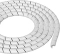 D-Line 8.2ft White Cord Wrap, Spiral Cable Sleeve, Expands 0.39-1.5in Diameter, Wrap by Hand - White