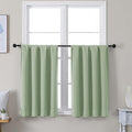 Simplebrand Ava Light Green Short 36 Inches Blackout Curtain 2 Panels Set by Simplebrand
