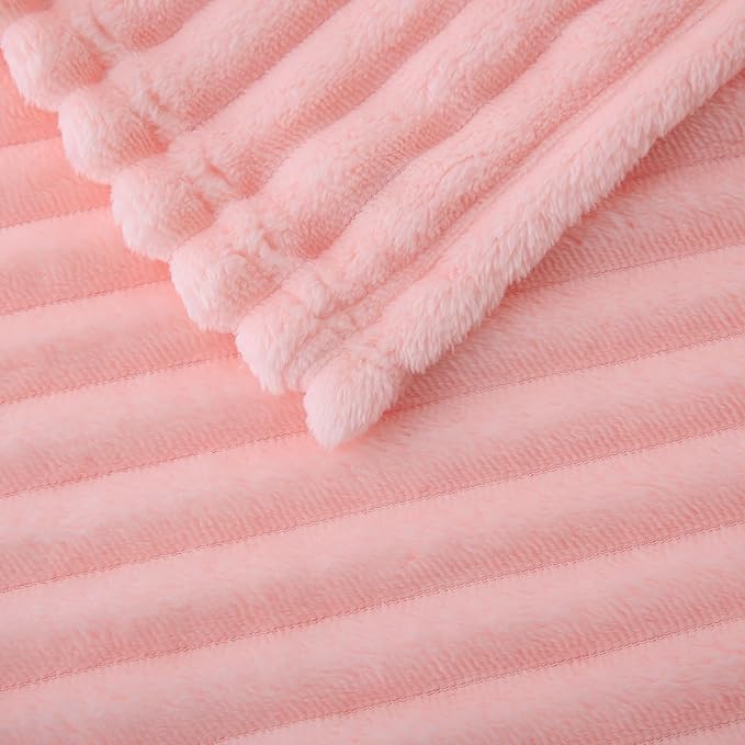 Light Pink Fleece Throw Blanket 50”×70” - Image 5