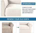 H.VERSAILTEX 2-Pieces Armchair Cover Chair Slipcovers - Image 8