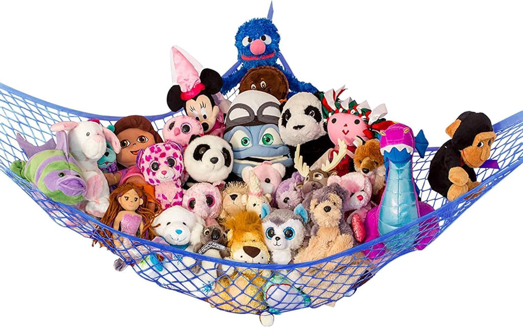 Large Stuffed Animal Storage Hammock 2 Pack | Holds 12 lbs | Corner Stuffed Animal Organizer | Plushie Net for Stuffed Animals | Stuffy Storage, Cute Bedroom, Room Decor | Gray
