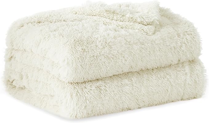 Bedsure GentleSoft Fluffy Cream King Size Blanket - Image 9