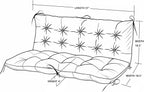 QILLOWAY Outdoor Swing Cushion Waterproof Replacement Cushion for 3 Seater Porch Patio Bench, 51 Inch Polyester Outdoor Cushion with Backrest & Ties, Royal Blue