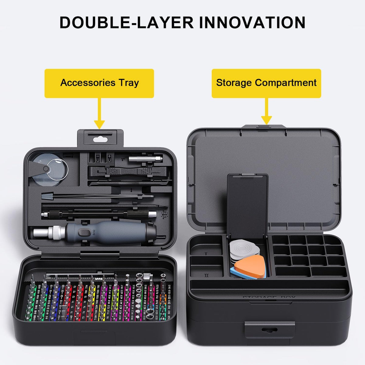 Mini Precision Screwdriver Set with Color-coded Identification, 132 in 1 Micro Magnetic Repair Tool Kits with Storage Box, 108 Bits,Small Manual Screw Driver Toolkits for iPhone/Mac/iPad/Table