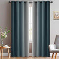 Yakamok Greyish White and Stone Blue Ombre Curtains, Light Blocking Curtains by Yakamok
