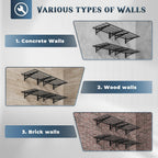4 Pack Wall Mounted Garage Shelving, 2x3ft, 1400lbs Integrated Grid