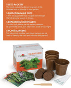 Burpee Culinary Garden Starter Kit Packets, 5 Pots, 5 Coir Pellets & 5 Plant Markers Non-GMO Herb Seeds: Cilantro, Dill, Parsley, Sweet Basil & Chives