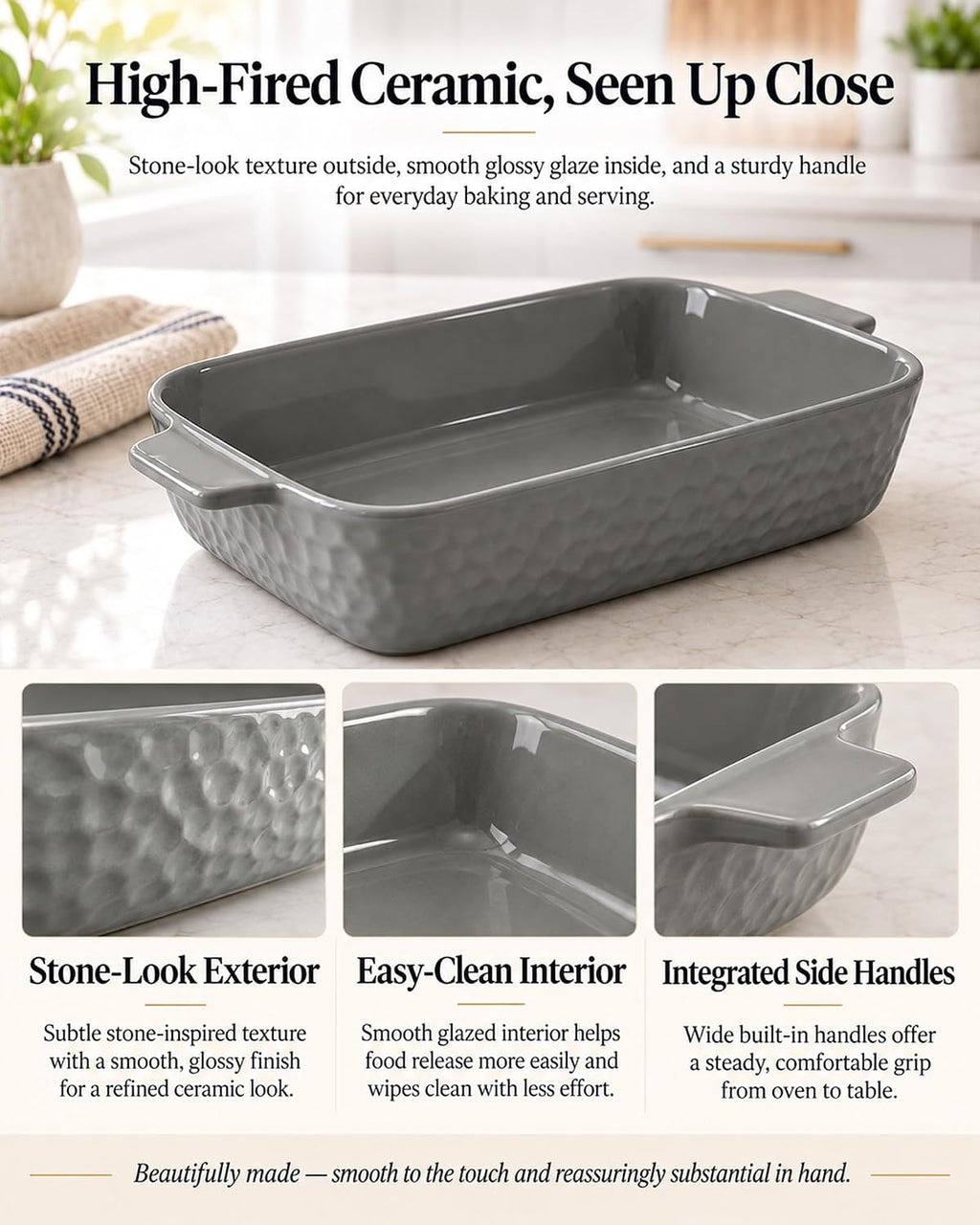 Casserole Dishes for Oven, Ceramic Baking Dish Set of 3