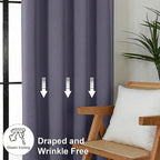 Simplebrand Ava Greyish Purple Short 36 Inches Blackout Curtain 2 Panels Set - Image 7