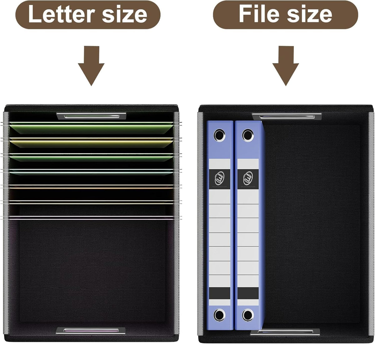 File Organizer Box with Lids, Collapsible File Folder Organizer