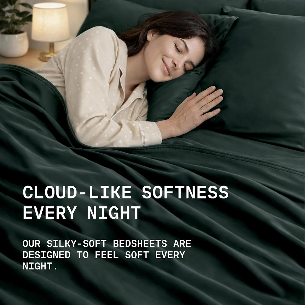 TRUE BAMBOO Sheets Set King Size - Silky Soft & Cooling - Dark Gray