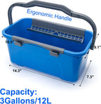 Professional Window Cleaning Kit with 6ft Long Handle, 3 Gallon Bucket