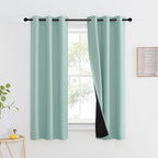 NICETOWN Aqua Blue 100% Blackout Curtain Set, Thermal Insulated & Energy by NICETOWN