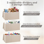 popoly 167L Large Toy Box Storage with Lid, Collapsible Kids Toy Storage