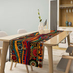African Tribal Table Runner, African Mud Cloth Pattern Geometric Ethnic Traditional Table Center Decor for Home Kitchen Dining Patio Holiday Party Indoor Outdoor Table, 13x70 in