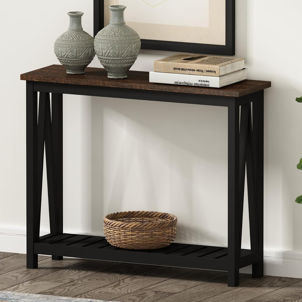 ChooChoo Farmhouse Console Table, Narrow Sofa Table for Entryway, 40 Inch