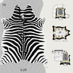 AROGAN Premium Faux Zebra Hide Rug 6.2 x 7 Feet, Sturdy and Large Size Zebra - Image 2