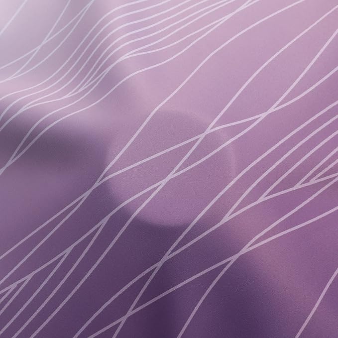 Estelar Textiler Purple and Greyish White Ombre Short Blackout Kitchen Curtains - Image 8