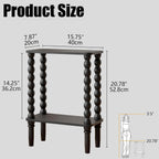 Veegle Narrow Side Table Small End Table for Small Spaces Black