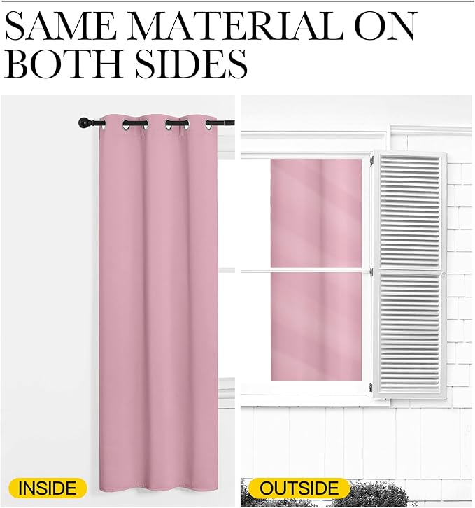 NICETOWN Rouge Pink Blackout Curtain Panels - Image 5