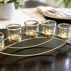 Seraphic Centerpieces for Tables, Dining Room Candle Holder Decor, Gold