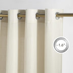 NICETOWN Bone White Linen Curtains - Image 2