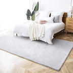 Ashler Faux Fur Rug, Ultra Soft Faux Rabbit Fur, 6 x 9 Feet Rectangle, Machine - Image 2