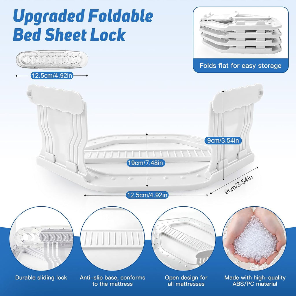 FACIACC 4Pcs Bed Sheet Holder for Corners, Upgrade Fitted Sheet Holder