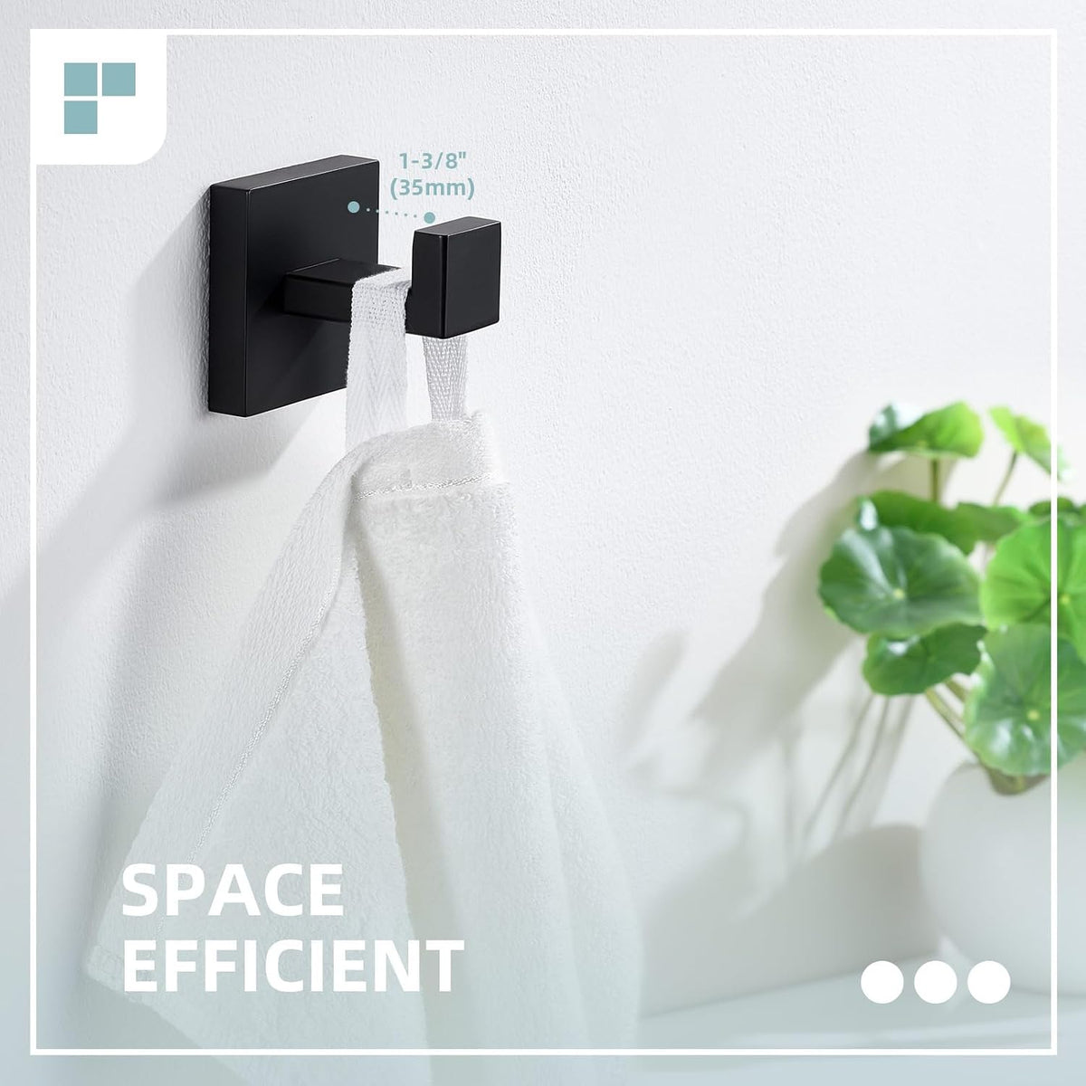 Angle Simple Towel Hook Matte Black, Coat Robe Hook, Bathroom Towel Hanger