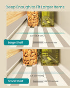 SONGMICS 4-Pack Strong Magnetic Real Bamboo Spice Racks for Fridge