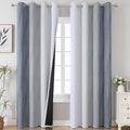 Estelar Textiler Grey and Greyish White Blackout Curtains & Drapes by ESTELARTEXTILER