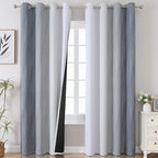 Estelar Textiler Grey and Greyish White Ombre Blackout Curtains 90 Inches Long by ESTELARTEXTILER