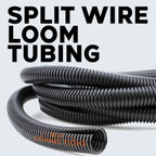 Split Wire Loom Flex-Guard Convoluted Tubing Protective Split Cable Sleeves for Auto Home Industrial Electrical Wires Chemical Resistant Conduit Black (1/4", 1/2", 3/4" - 20 ft)