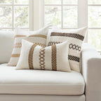 MIULEE Set of 2 Coco Brown Boho Decorative Lumbar Pillow Covers 12x20 Inch - Image 3
