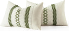MIULEE Set of 2 Moss Green Boho Decorative Lumbar Pillow Covers 12x20 Inch - Image 7